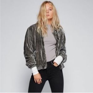 Free People velvet ruched jacket
